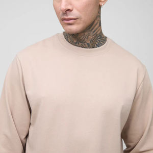 Sudadera Básica Oversize de Algodón Mezclado para Hombre, Sudadera Lisa de Forro Polar al por Mayor, Sudadera Personalizada con Cuello Redondo - Product Image 3