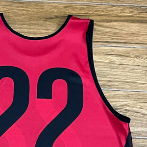 Custom Lacrosse Pinnie <b>Red</b> Black Sublimation Print Breathable Youth Adult Unisex Sportswear - Product Image 3
