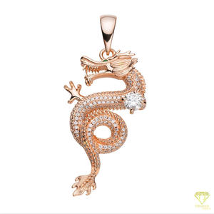 Handmade Dragon Jewelry Pendant With Iced Out VVS Moissanite Diamond Design - Product Image 4
