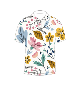 เสื้อโปโลพิมพ์ลายพฤกษศาสตร์สำหรับผู้ชาย เสื้อแขนสั้นลำลองสำหรับฤดูร้อน คอปกติดกระดุม เสื้อยืดระบายอากาศน้ำหนักเบา - Product Image 4