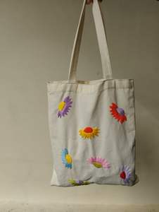 High Quality Red Chili Pepper <b>Punch</b> Needle Canvas Tote <b>Bag</b> Sustainable Reusable Grocery Carrier Market Handbag Bulk Supplier - Product Image 3