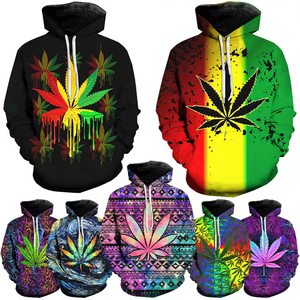 2026 New Bob Marley 3D Printed Jersey <b>Hoodies</b> for Men Eco-Friendly Breathable Anti-Pilling <b>Weeds</b> Leaf Design OEM ODM Custom - Product Image 3