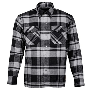 Men's Full Sleeve Plaid Motorcycle Flannel Shirt Dark <b>Green</b> Black Checkered Button Down Autumn Style 100% Cotton - Product Image 2