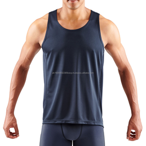 Débardeur de sport pour homme avec logo personnalisé, couleur unie, respirant en mesh, sans manches, débardeur de sport, débardeur d'entraînement - Product Image 1