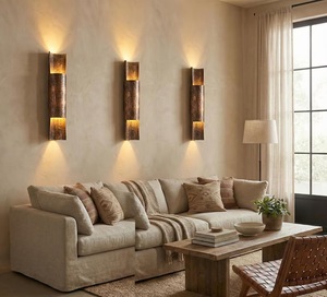 Rustic Metal <b>Wall</b> <b>Sconce</b> Rectangle Shape Handmade Indoor <b>Lighting</b> Fixture for Living Room Decor - Product Image 2