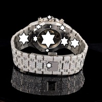 Montre mécanique unisexe de luxe en acier inoxydable, boîtier de 39 mm, chronographe, cadran en cristal saphir, affichage analogique, fermoir pliant de 20 mm