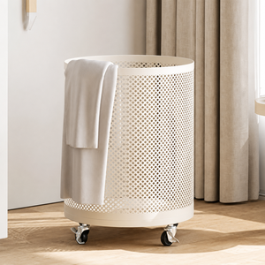 Premium Heavy Duty Metal Rolling Laundry <b>Basket</b> With Wheels <b>Hamper</b> <b>For</b> Dirty Clothes Baking Metal Laundry <b>For</b> Home Decorative - Product Image 1