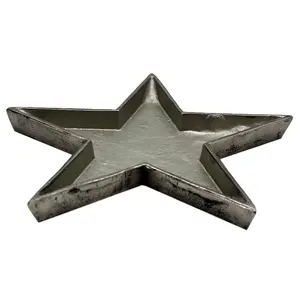 Großhandel Bulk Hochwertige Serve ware Schwarz Farbe Nickel beschichtet Star Shaped Unique Dish Handmade Custom ized