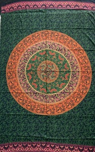Tapisserie murale circulaire bohème, décoration murale en tissu imprimé, art abstrait, motif de fleurs, décoration intérieure, pièce unique - Product Image 2
