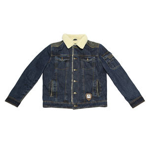 Veste en jean décontractée pour homme, coupe classique, avec doublure en polaire, chaude pour l'hiver, boutonnée, couleur unie, en coton délavé - Product Image 5