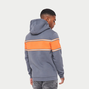 Sweat-shirts à capuche pour hommes, coupe ajustée, design à panneaux, disponibles avec logo imprimé personnalisé, sweat-shirts décontractés à capuche, vêtements de sport pour hommes. - Product Image 3