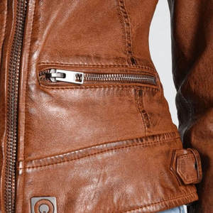 Chaqueta de Cuero para Mujer, Diseño Clásico de Alta Calidad, Chaqueta de Motocicleta de Cuero para Mujer, Chaqueta de Cuero para Dama de Alta Calidad - Product Image 4