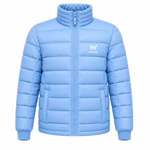 Custom Men's Winter Warm Windproof Breathable Stand Collar Full Zip Casual <b>Canvas</b> Puffer <b>Jacket</b> - Product Image 1