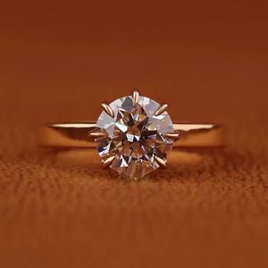 Bague solitaire en or 14 carats avec diamant de laboratoire personnalisé, certifiée IGI, minimaliste, pour mariage, pour femme, bijoux Luxial, plaqué rhodium - Product Image 2