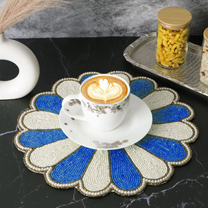 แผ่นรองจานทรงกลมสำหรับงานปาร์ตี้และฟังก์ชันอื่นๆแผ่นรองจานทำจากแก้วดีไซน์แบบที่ดีที่สุด - Product Image 3