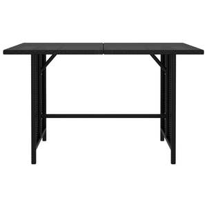 Table à manger de patio noire 43.3 "x27.6" x25. Rotin poly 6" - Product Image 2
