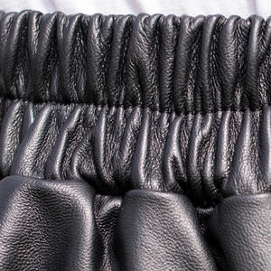 Nouveau pantalon d'hiver en cuir véritable pour femme, taille élastique, coupe ample, décontracté, en peau de mouton véritable, style sarouel - Product Image 5