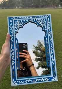 Bone Inlay <b>Mirror</b> Frame Stylish Hand <b>Crafted</b> Bone & Mother of Pearl Inlay <b>Mirror</b> Frame for Home Hotel Restaurant Decoration - Product Image 4