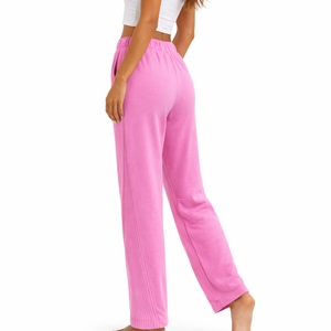 Pantalon de survêtement décontracté pour femme, coupe droite, taille élastique, respirant, séchage rapide, style vintage d'été - Product Image 3