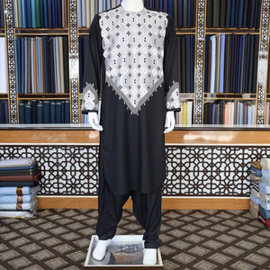 Men Classic Afghan Dress Long Sleeve Relaxed Fit Shalwar Kameez Traditional Islamic Clothing - Product Image 4