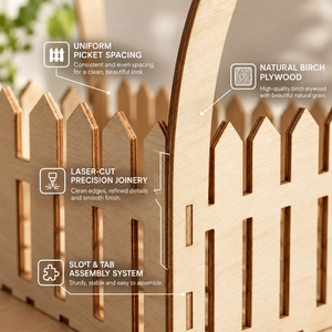 Premium Laser Cut <b>Wooden</b> Flower <b>Basket</b> with Handle – Natural Birch Plywood Decorative Gift <b>Basket</b> - Product Image 4