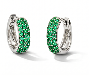 <b>Hoops</b> earrings Diamond Earrings Gold And <b>Silver</b> Earrings Lab Grown Diamond Earrings Fine Jewelry for Women - Product Image 2