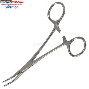 Pinzas Kelly de Bloqueo con Mecanismo de Trinquete, Curvas, de 5-1/2 Pulgadas, Plateadas, de Acero Inoxidable, Instrumento Quirúrgico Manual - Product Image 2