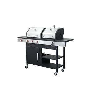 <b>3</b>-<b>Burner</b> Propane Gas <b>BBQ</b> Grill Side <b>Burner</b> Combined Charcoal Grill 37230BTU Output Enameled Cast Iron Cooking <b>BBQ</b> Grill Grill - Product Image 6