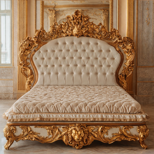 Juego de Dormitorio de Lujo Estilo Maharani con Acabado Dorado, Cama Antigua con Tocador, Muebles de Dormitorio Personalizados, Atlanta - Product Image 5