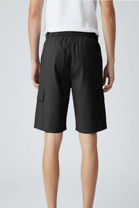 Pantalones Cortos Cargo Negros para Hombre, Cómodos y Holgados, con Bolsillos, de Alta Calidad, Duraderos, 100% Algodón, Ligeros, de Secado Rápido, para Verano - Product Image 4