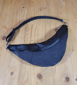 Sac bandoulière unisexe en cuir et toile, style vintage, sac de poitrine décontracté pour voyage, mode, imperméable, avec fermeture éclair, vente en gros - Product Image 6