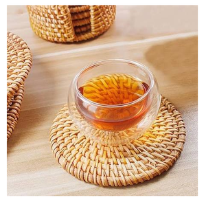 BOHO Rattan Trivet Handmade Bamboo <b>Round</b> <b>Mats</b> And Pads Traditional Style Table Decoration Set Rattan Coaster - Product Image 5