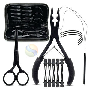 Kit d'outils professionnels de pose d'extensions de cheveux nouées à la main, 16 pièces, de qualité supérieure – Pinces, ciseaux et pinces de marquage en matériau composite durable - Product Image 2