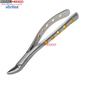Premium Manual Dental Extracting Forceps Gold Hollow Python Grip Handles German Grade Stainless Steel Ergonomic Tooth Extraction - Product Image 4