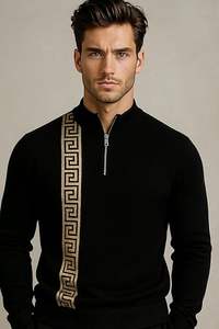 Conjunto Deportivo de 2 Piezas para Hombre, Estilo Hip Hop, Bordado, Pantalones Deportivos Dorados con Cierre, Sudadera con Capucha, 100% Algodón, Secado Rápido - Product Image 2