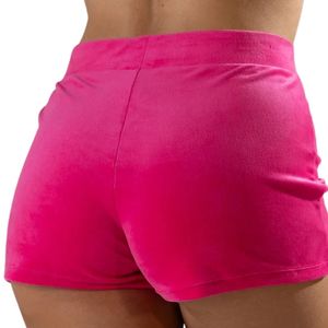 กางเกงขาสั้นออกกำลังกายสีชมพูสดสำหรับผู้หญิง เอวสูง ยืดหยุ่น นุ่มสบาย เหมาะสำหรับออกกำลังกาย ฟิตเนส ฝึกซ้อม ชุดลำลองสำหรับฤดูร้อน สวมใส่สบาย - Product Image 4