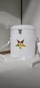 Wholesale High Quality <b>MASONIC</b> OES WHITE FEZ <b>CASES</b> LOGO EMBROIDERY ORDER OF EASTERN STAR FEZ <b>CASE</b> - Product Image 4