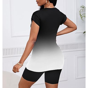 Ladies Soft Cotton T Shirt and Biker Shorts Two Piece Set <b>Comfortable</b> Casual Wear Women - Product Image 3