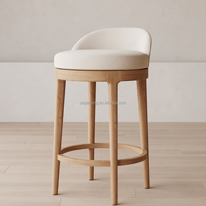 Tabouret de <span class=keywords><strong>bar</strong></span> et de comptoir Sageliving, moderne, haut, minimaliste, dossier bas, pivotant, en tissu - Product Image 2