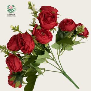 ورد حرير زينة حفلات الزفاف، باقة ورد صناعي صغيرة لتزيين المنزل في رأس السنة، زهور ونباتات ديكورية - Product Image 5