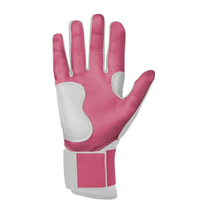 Gants de baseball en cuir PU rose, rembourrés, fermeture auto-agrippante, paume antidérapante haute adhérence, pour jeunes, softball en plein air - Product Image 5
