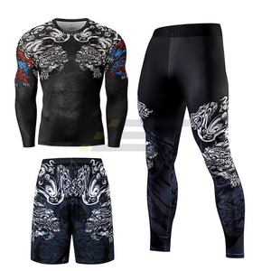 Ensemble de sport pour homme à manches longues, compressif, respirant, thermique, pour la course à pied et le cyclisme - Product Image 2