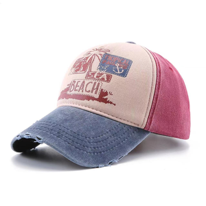 Gorra de Béisbol Vintage Lavada con Patrón de Letras, Estilo Urbano Hip Hop, Ajustable con Cierre a Presión, Estampada y Desgastada - Product Image 3