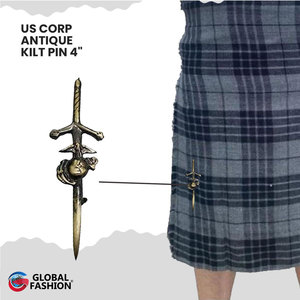 Épingle à kilt américaine avec finition chromée antique et dorée, artisanat décoratif traditionnel écossais, fabriquée en métal de haute qualité - Product Image 5