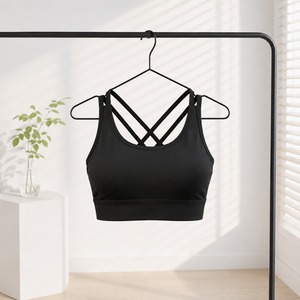 Soutien-gorge de sport sans manches, soutien-gorge de sport toutes saisons, soutien-gorge d'entraînement fitness, crop top de gym, crop top sans couture, soutien-gorge de sport noir - Product Image 3