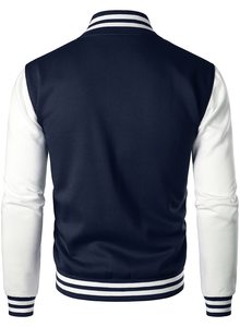 Chaqueta universitaria azul marino y blanca para hombre, chaquetas de lana, chaqueta universitaria unisex - Product Image 2