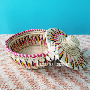 Cesta de Almacenamiento Ecológica de Hierba Moonj Natural, Mini Cesta con Tapa y Asa, Ecológica - Product Image 4