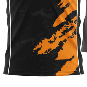 Camiseta de Fútbol Sublimada Personalizada Unisex, Roja y Amarilla con Patrón Geométrico, Cuello Redondo, Manga Corta, Absorbe la Humedad, Corte Regular - Product Image 4