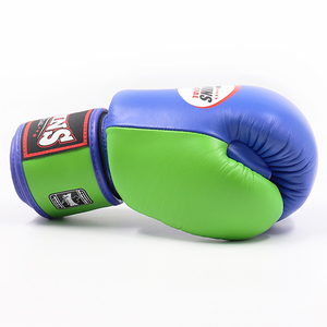 Guantes de Boxeo Profesionales de Piel de Vacuno Genuina de Alta Calidad, Color Verde Azul, con Absorción de Humedad, Cierre de Gancho y Bucle, Guantes de Sparring OEM - Product Image 3