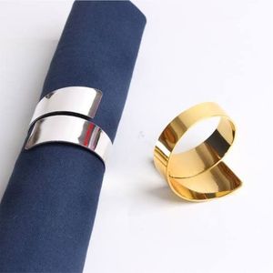 Modern Luxury Metal Napkin Rings Wholesale Custom Minimalist Gold Silver Spiral Design Napkin Holders for Wedding <b>Party</b> <b>Table</b> - Product Image 1